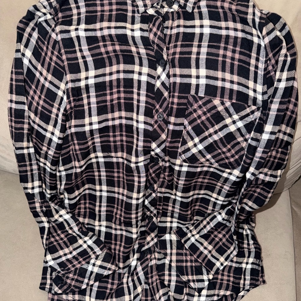 Beachlunchlounge Black and White Plaid Shirt